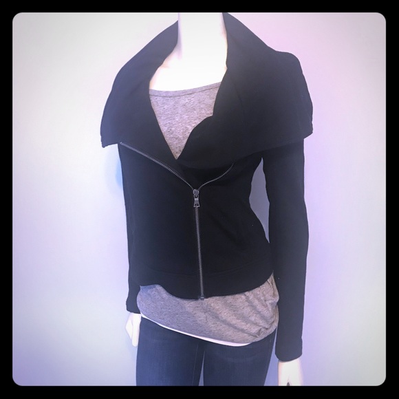 Express Jackets & Blazers - Express Black Asymmetrical Zip Jacket Size S  #069